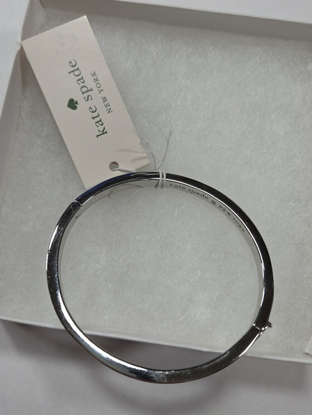 Kate Spade Blue Glow Spot The Spade Enamel Hinged Bangle - Picture 3 of 9
